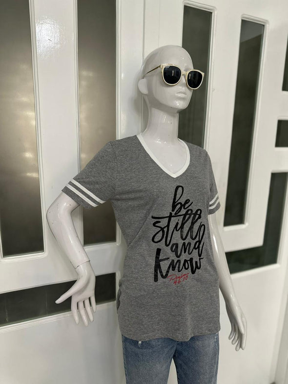 Be still and know | Grey | Ladies Relaxed Fit T-Shirt